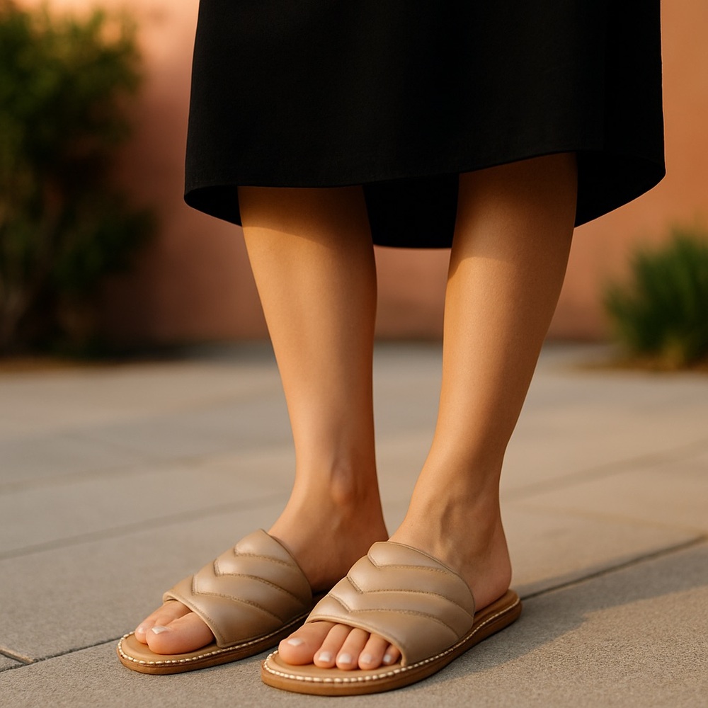 Sz 9M Gianni Bini Evert Leather Flatform Sandals NWOT $79 MSRP
